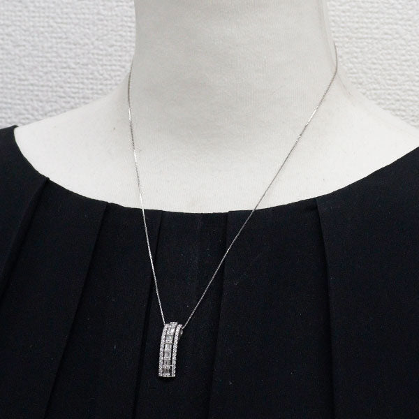 K18WG ダイヤモンド ペンダントネックレス 1.00ct