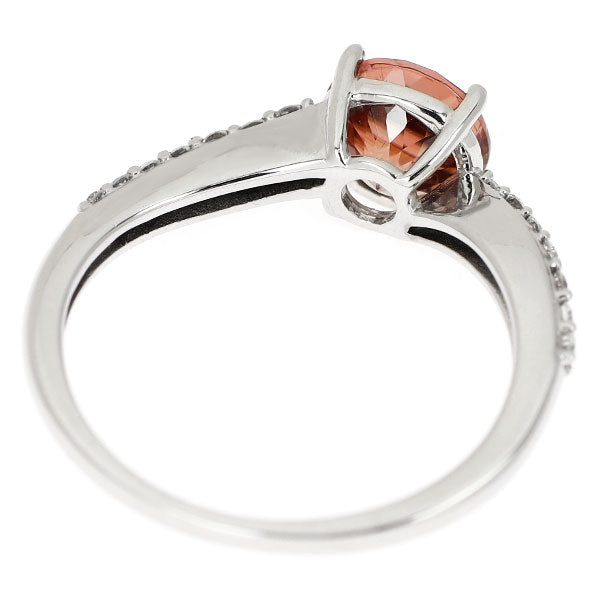 K18WG オレンジジルコン ダイヤモンド リング 2.00ct D0.17ct