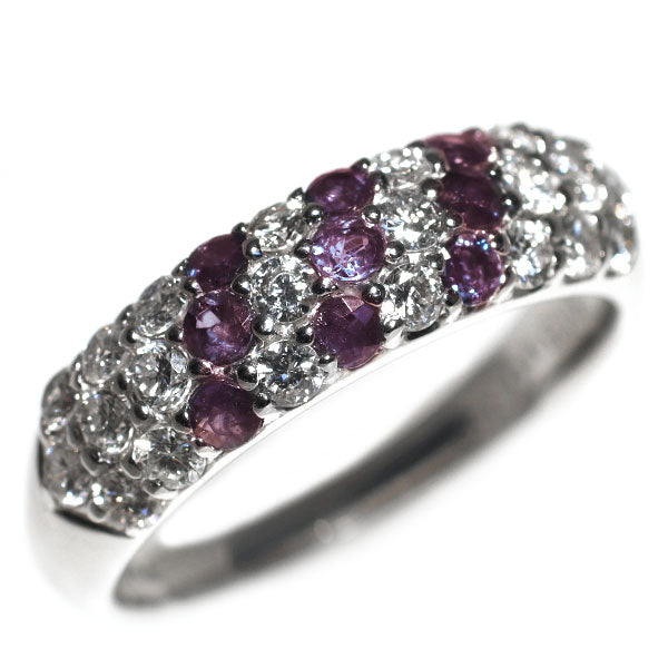 希少 Pt900 アレキサンドライト ダイヤモンド リング 0.43ct D0.77ct パヴェ