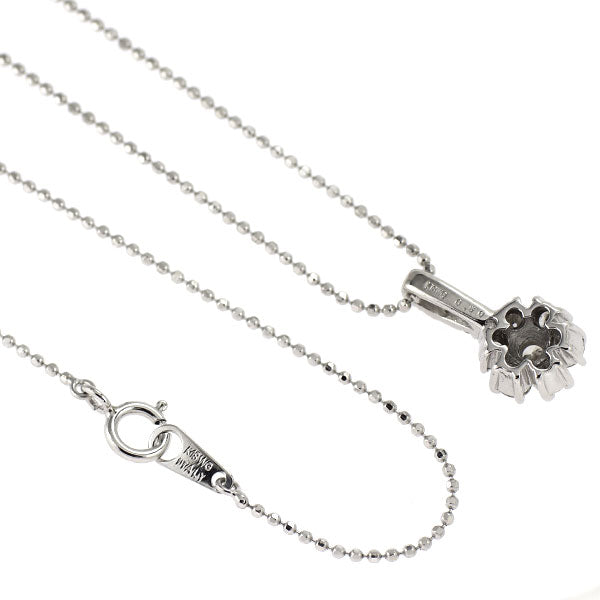 K18WG ダイヤモンド ペンダントネックレス 0.50ct フラワー