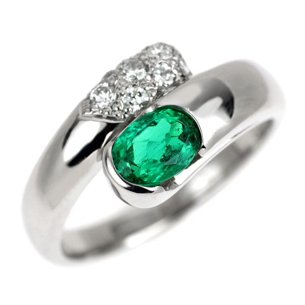 Pt900 エメラルド ダイヤモンド リング 0.55ct D0.22ct