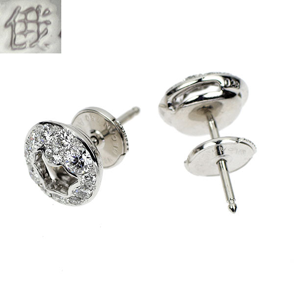 俄 K18WG ダイヤモンド ピアス 0.56ct 那由多