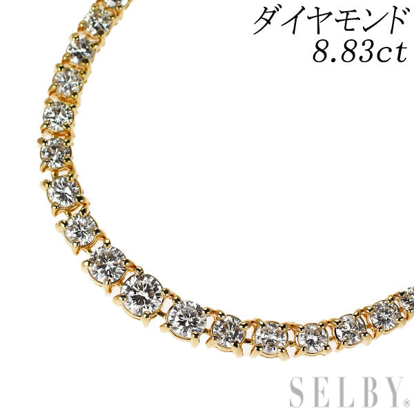 K18YG ダイヤモンド テニス ネックレス 8.83ct