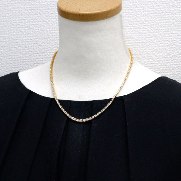 K18YG ダイヤモンド テニス ネックレス 8.83ct