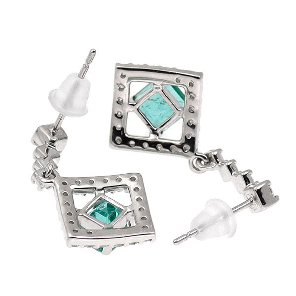 Pt950/ Pt900 エメラルド ダイヤモンド ピアス 1.069ct D0.54ct