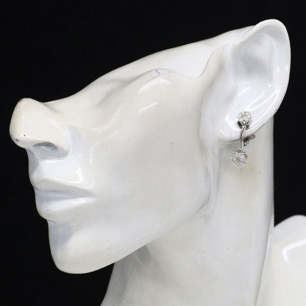 K14WG ダイヤモンド イヤリング 1.10ct フラワー