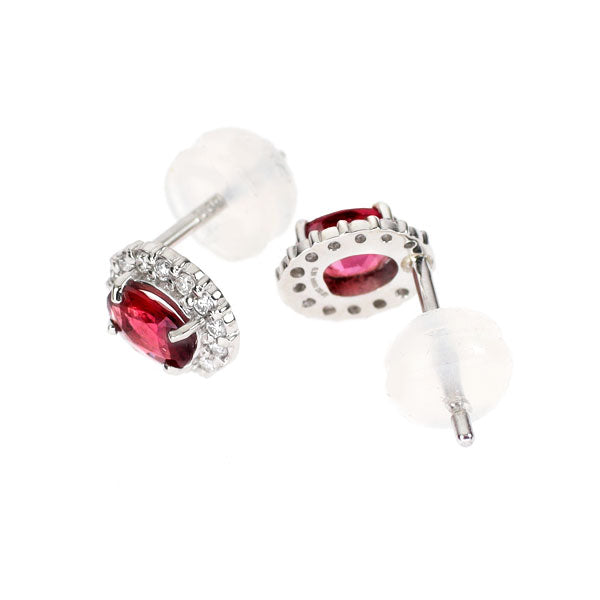 Pt900 ルビー ダイヤモンド ピアス 0.62ct D0.14ct