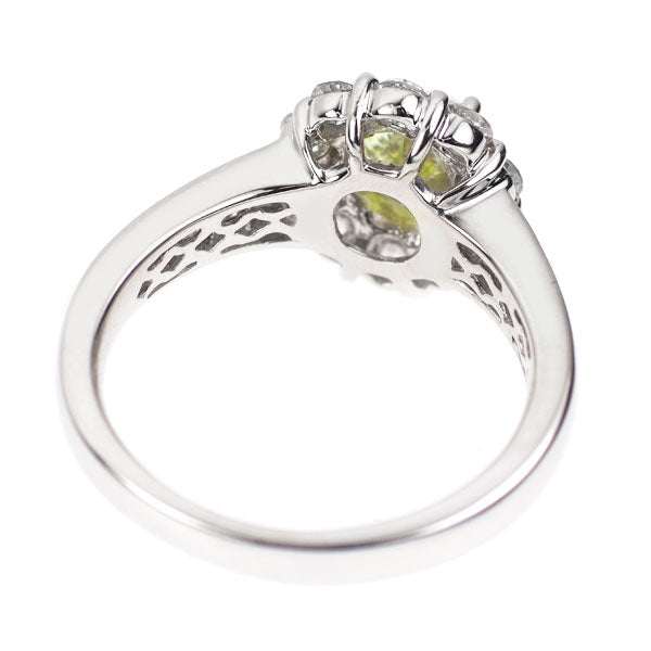 Pt900 クッションカット 天然イエロー ダイヤモンド リング 1.120ct FY SI2 D1.10ct
