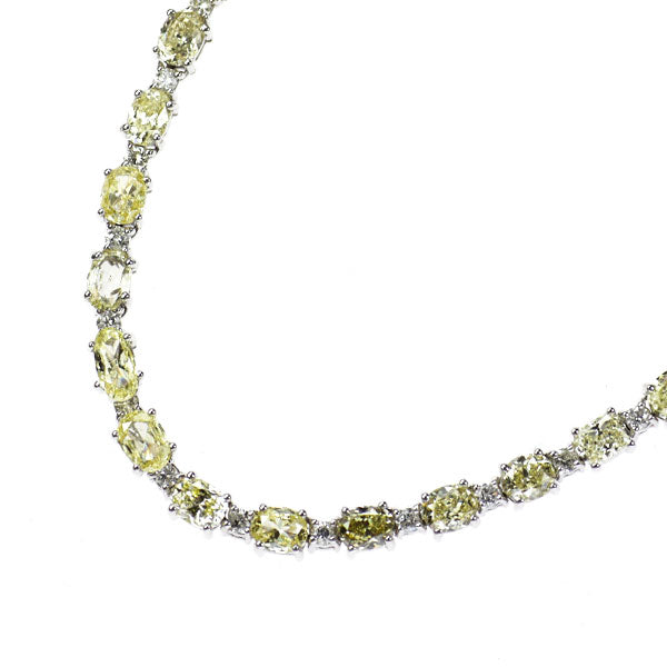 K18WG 天然イエロー ダイヤモンド ネックレス 11.66ct D1.45ct