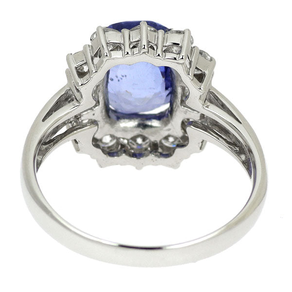 Pt900 スリランカ産 非加熱サファイア ダイヤモンド リング 2.84ct D0.88ct
