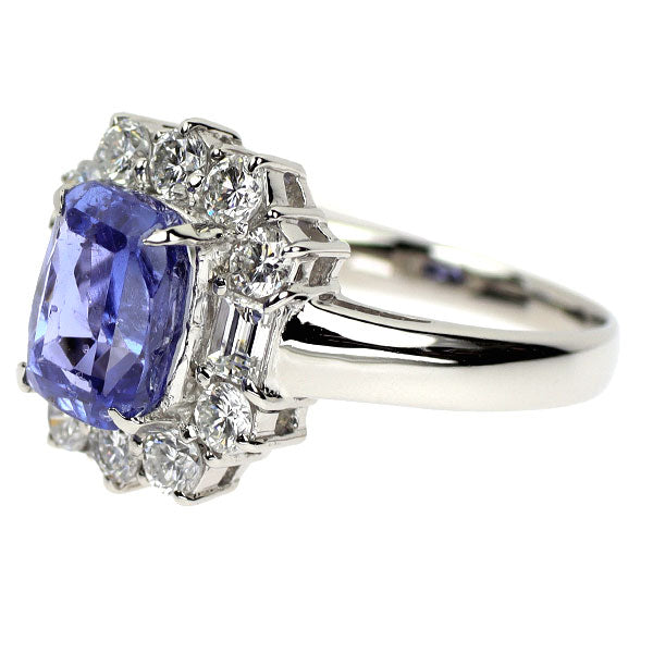 Pt900 スリランカ産 非加熱サファイア ダイヤモンド リング 2.84ct D0.88ct