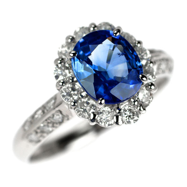 Pt900 サファイア ダイヤモンド リング 1.56ct D0.52ct