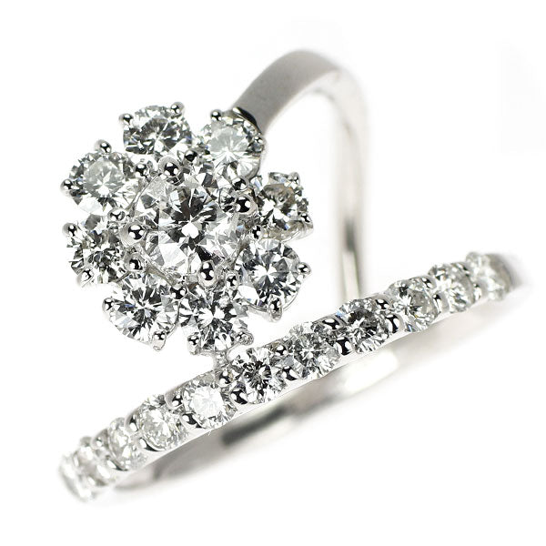 K18WG ダイヤモンド リング 1.50ct フラワー