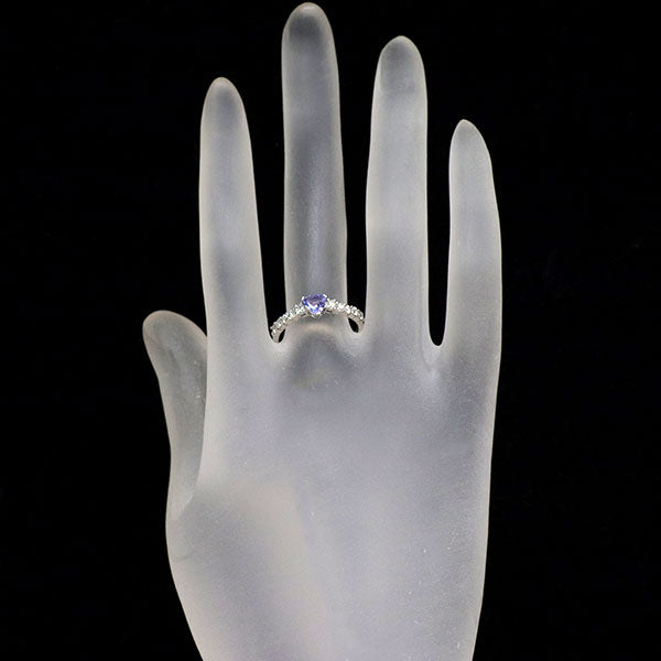 K18WG タンザナイト ダイヤモンド リング 0.315ct D0.416ct