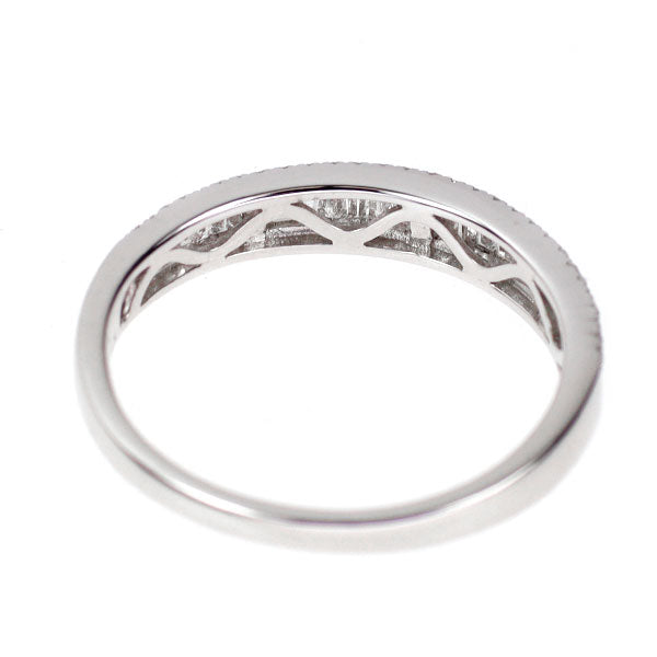 K18WG テーバーバケット/シングルカット ダイヤモンド リング 0.35ct ハーフエタニティ