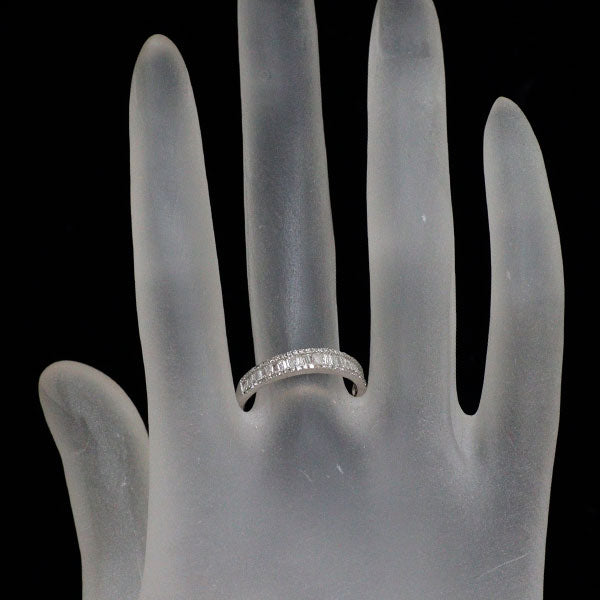 K18WG テーバーバケット/シングルカット ダイヤモンド リング 0.35ct ハーフエタニティ