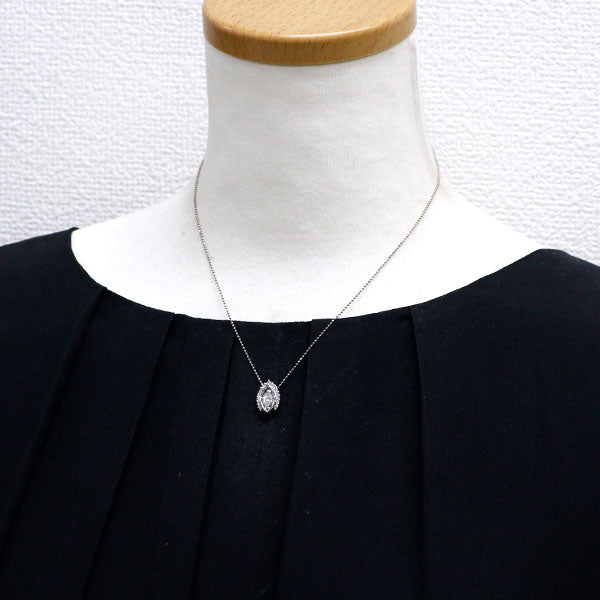 Pt900/ Pt850 マーキス ダイヤモンド ペンダントネックレス 0.34ct D0.30ct 3WAY