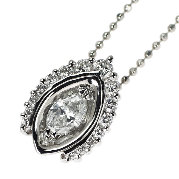 Pt900/ Pt850 マーキス ダイヤモンド ペンダントネックレス 0.34ct D0.30ct 3WAY