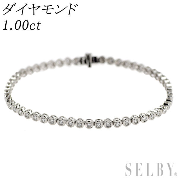 Pt850 ダイヤモンド テニス ブレスレット 1.00ct