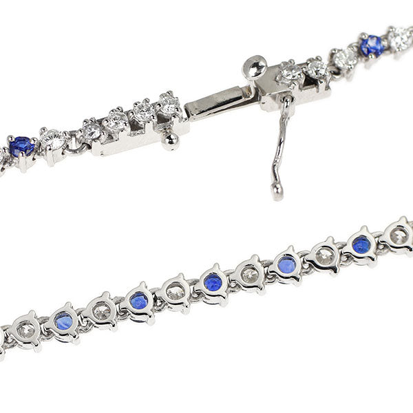 Pt900 サファイア ダイヤモンド ブレスレット 2.08ct D1.64ct