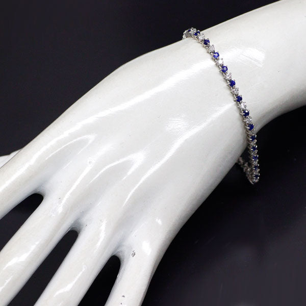 Pt900 サファイア ダイヤモンド ブレスレット 2.08ct D1.64ct
