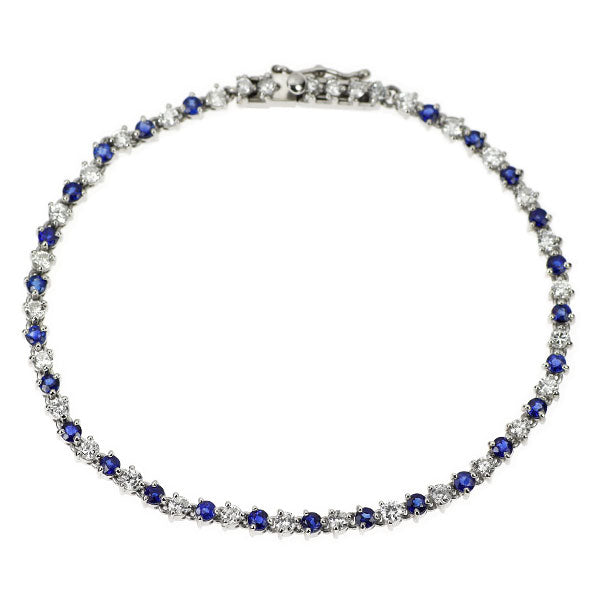 Pt900 サファイア ダイヤモンド ブレスレット 2.08ct D1.64ct