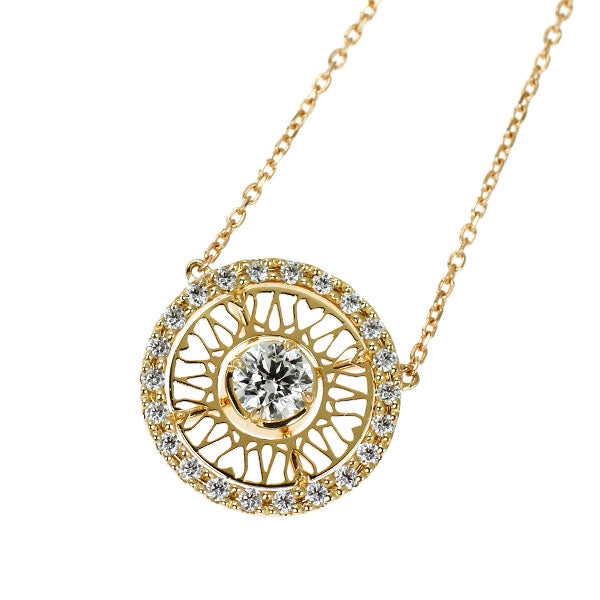 ベリテ K18YG ダイヤモンド ペンダントネックレス 0.216ct J VS2 3EXHC D0.11ct