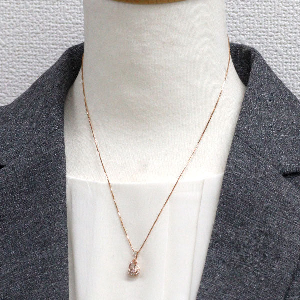 K18PG モルガナイト ダイヤモンド ペンダントネックレス 0.95ct