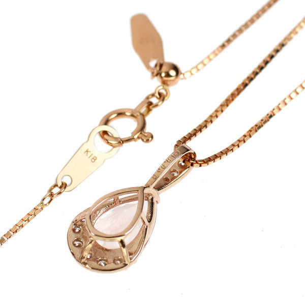 K18PG モルガナイト ダイヤモンド ペンダントネックレス 0.95ct