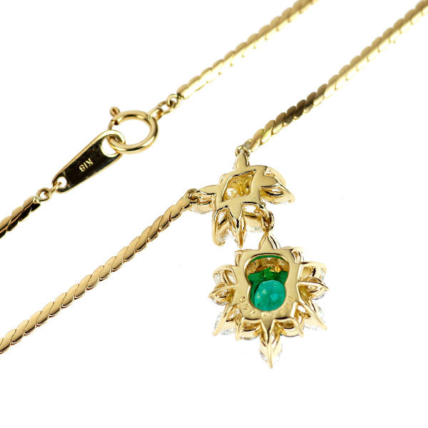 K18YG エメラルド ダイヤモンド ペンダントネックレス 0.87ct 2.23ct