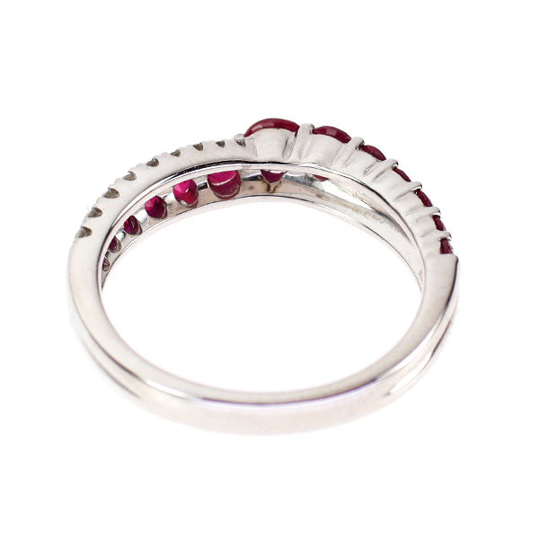 K18WG ルビー ダイヤモンド リング 0.78ct D0.17ct
