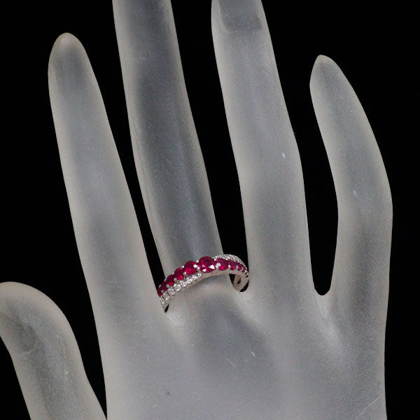 K18WG ルビー ダイヤモンド リング 0.78ct D0.17ct