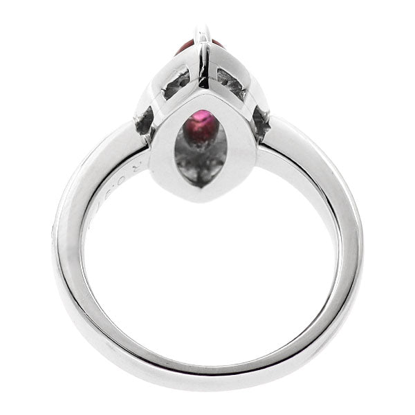 Pt900 マーキス ルビー ダイヤモンド リング 0.97ct D0.50ct