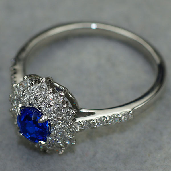 新品 Pt900 上質アウイナイト ダイヤモンド リング 0.41ct D0.56ct 希少石 レアストーン【エスコレ】
