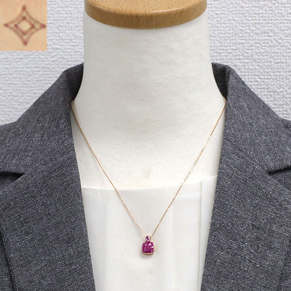 GSTV K18PG ピンクサファイア ペンダントネックレス 0.23ct ミステリーセッティング