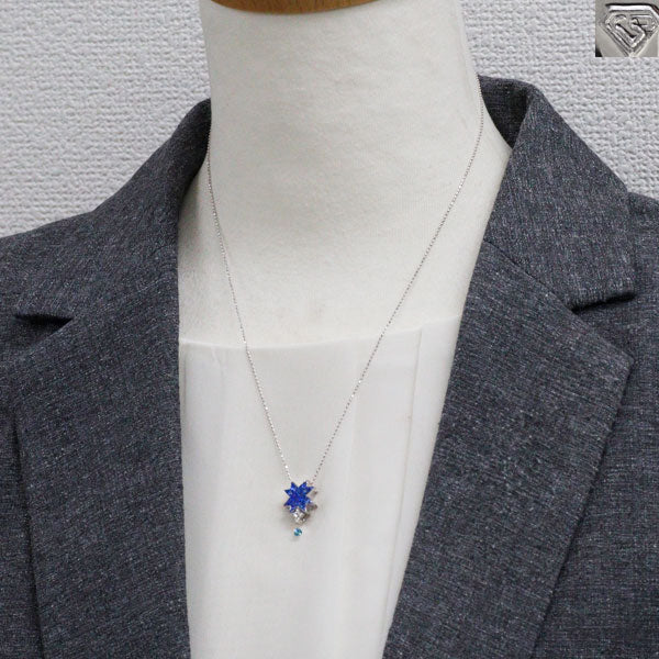 QVC/レ・エッセンシャル K18WG サファイア カラーレス/トリートブルーダイヤモンド ペンダントネックレス