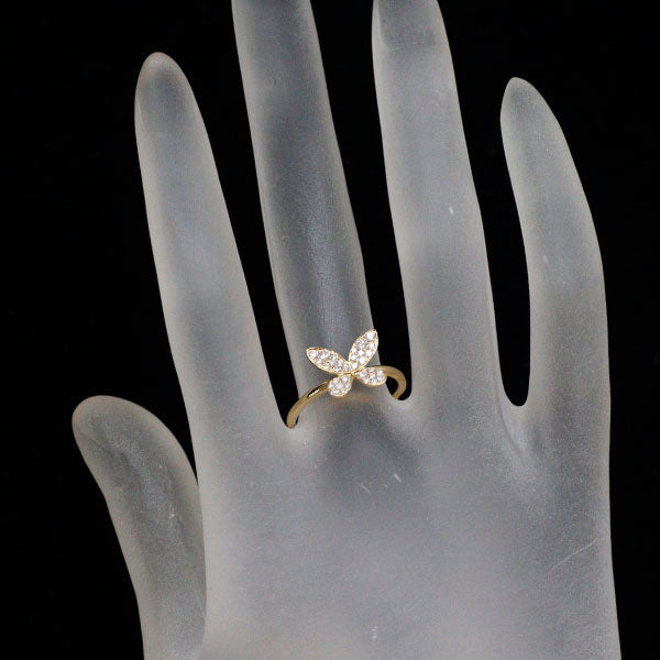 K18YG ダイヤモンド リング 0.25ct 蝶
