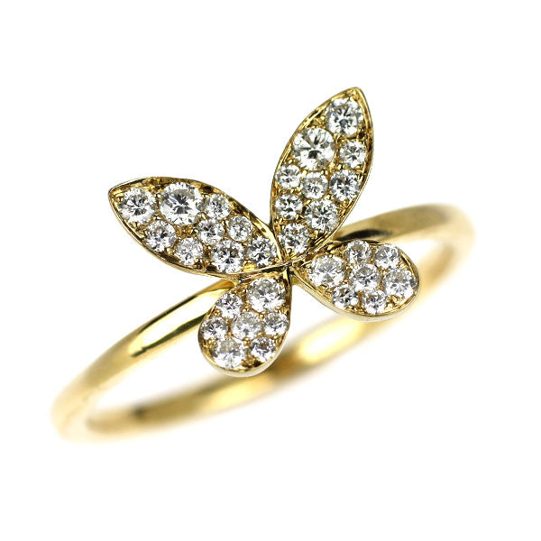 K18YG ダイヤモンド リング 0.25ct 蝶