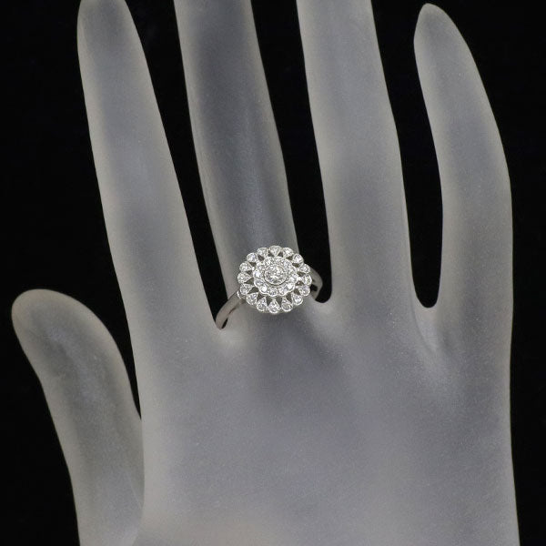 Pt900 ダイヤモンド リング 0.101ct D0.23ct アンティークレース