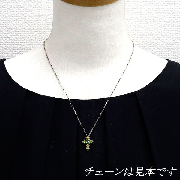 K18WG サファイア ペンダントトップ 1.60ct クロス