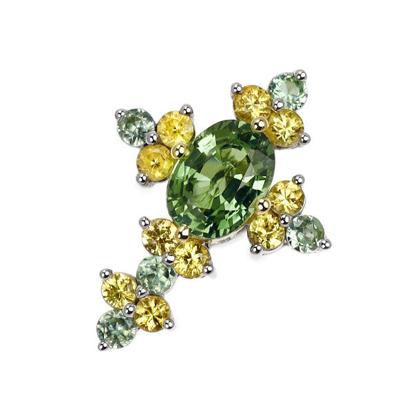 K18WG サファイア ペンダントトップ 1.60ct クロス