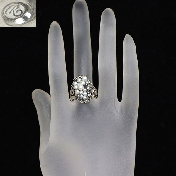 碌山 SV 淡水真珠 マルカジット リング 径約2.2-4.1mm