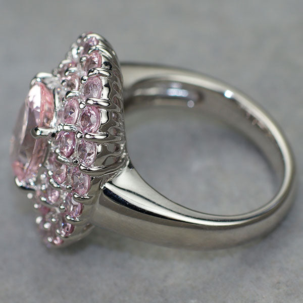 K14WG モルガナイト ピンクサファイア リング 2.31ct PS2.50ct