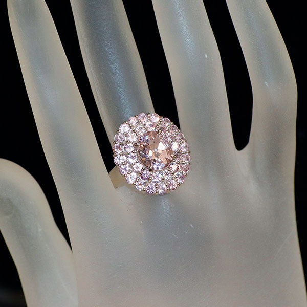 K14WG モルガナイト ピンクサファイア リング 2.31ct PS2.50ct