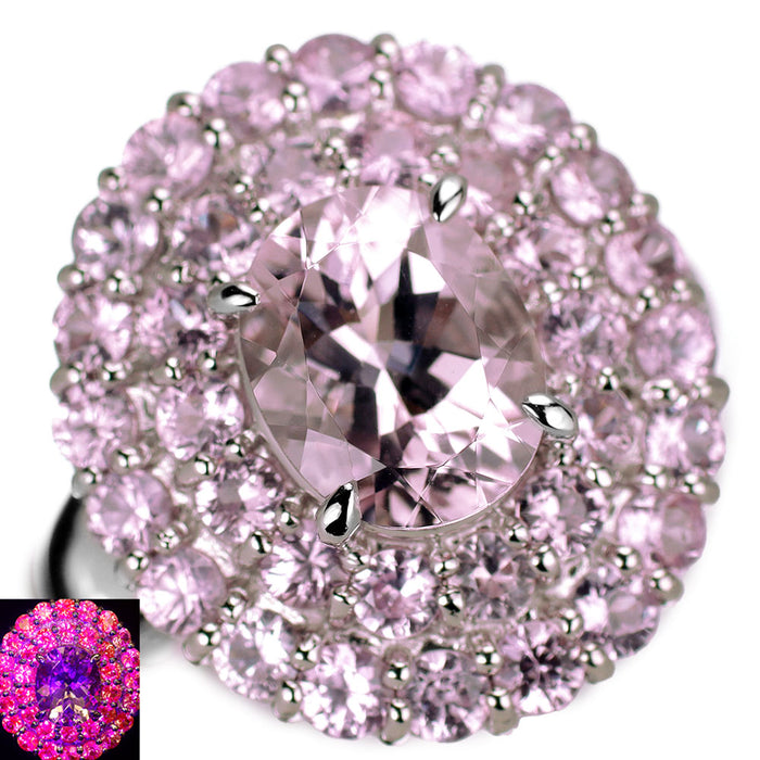 K14WG モルガナイト ピンクサファイア リング 2.31ct PS2.50ct