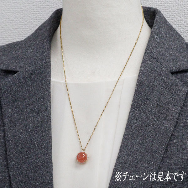 QVC K18YG ロードクロサイト ダイヤモンド ペンダントトップ 6.00ct D0.15ct