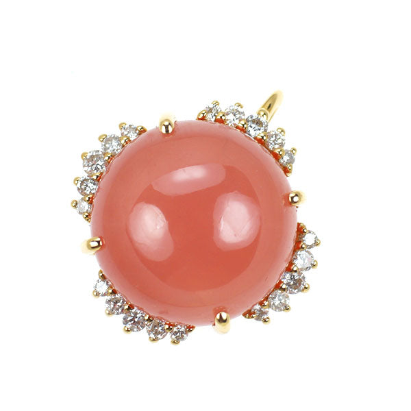 QVC K18YG ロードクロサイト ダイヤモンド ペンダントトップ 6.00ct D0.15ct