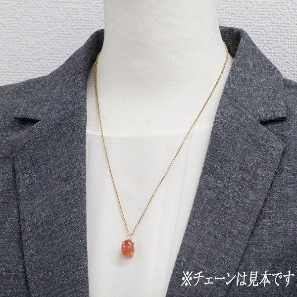 QVC K18YG ロードクロサイト ダイヤモンド ペンダントトップ 7.00ct D0.13ct