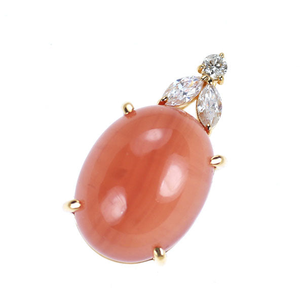 QVC K18YG ロードクロサイト ダイヤモンド ペンダントトップ 7.00ct D0.13ct