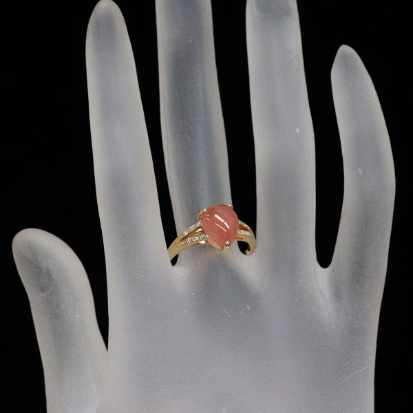 QVC K18YG ロードクロサイト ダイヤモンド リング 2.50ct D0.04ct